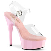 Pleaser Delight 608 Clear Baby Pink Platform Shoes
